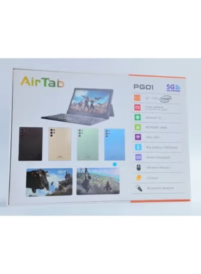 AIR TAB PG01 Android 15.0 5G Tablet – 24GB RAM & 1TB Storage | ARM Processor | 10" INCELL HD Display | 20MP Selfie + 36MP Camera | 10000mAh Battery | Full Accessories Set – Blue - Image 2